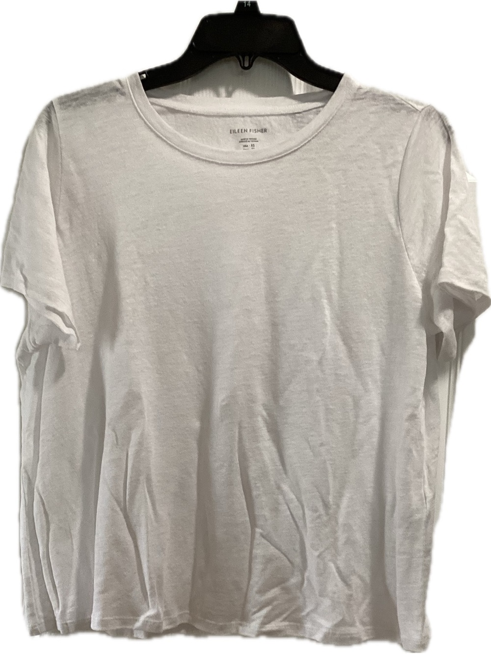 Eileen Fisher White Short-Sleeve Crewneck Top